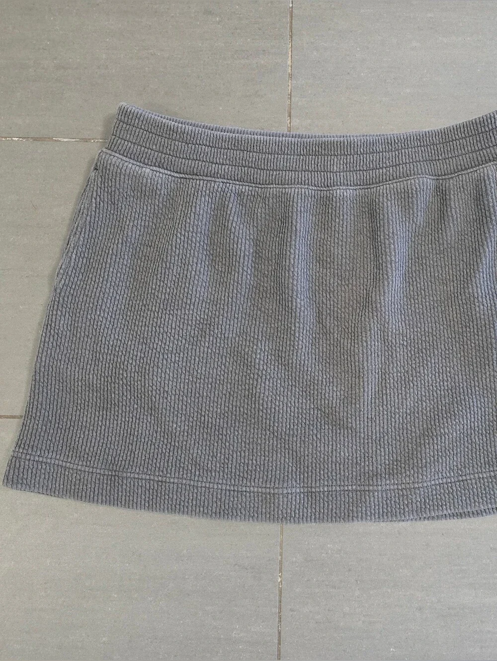 Aerie Mini Skirt Ribbed Grey Pockets Size XL